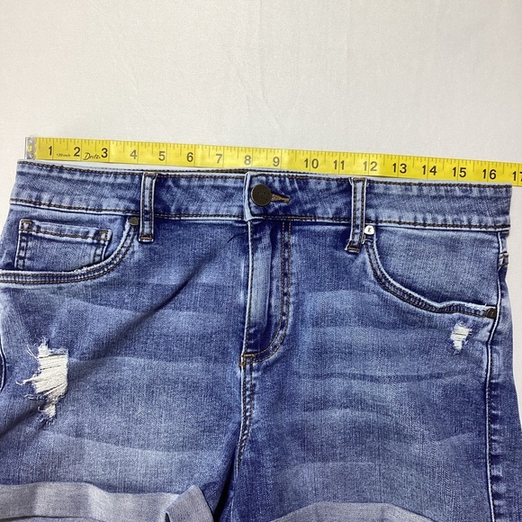 Kut from the Kloth Distressed Blue Jean Shorts - Picture 6 of 8